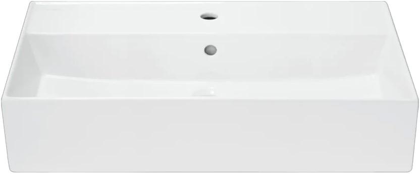 Раковина мебельная для тумбы Novel 80, прямоугольная, отверстие под смеситель, белая