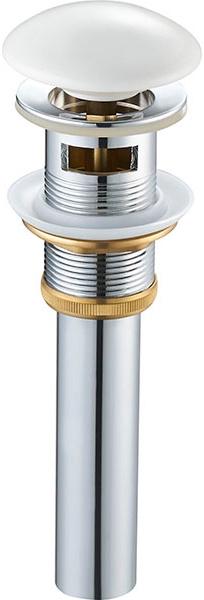 Донный клапан clic-clac для раковин с переливом, цв.белый ZZ