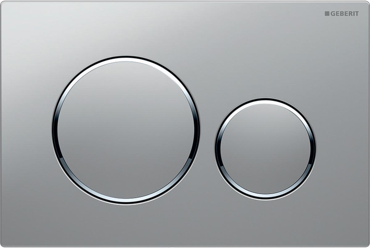 Клавиша двойного смыва, (пластик, рамка хром матовый, кольца хром глянцевый, клавиши хром матовый), Sigma 20 ZZ