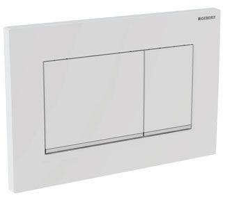 Клавиша двойного смыва (пластик рамка белый, полоса хром матовый, клавиши белый), Sigma 30 ZZ