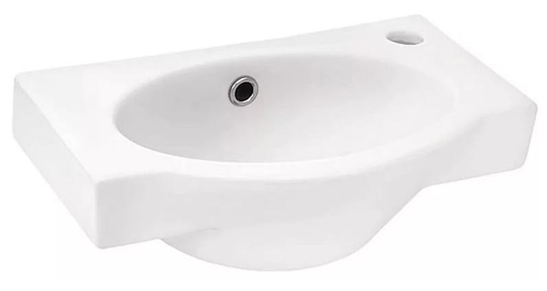 Раковина мини подвесная Santek Форум WH110542 L, отверстие под смеситель слева, белая ZZ