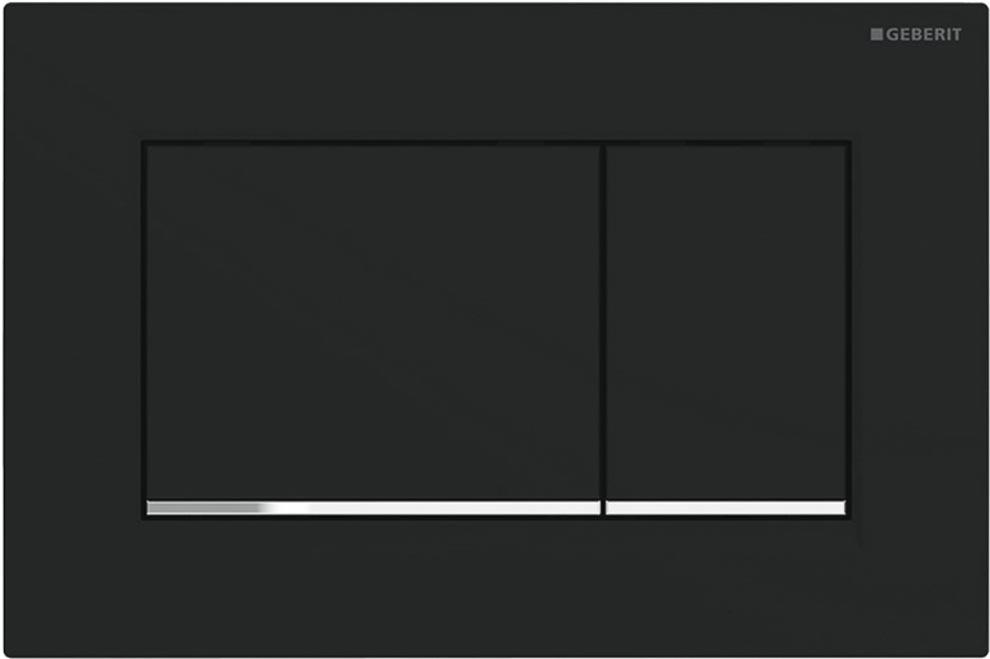 Клавиша двойного смыва, (панель и клавиши цв.черный матовый лак, полоски глянцевый хром) не остаются отпечатки пальцев, Sigma30 ZZ