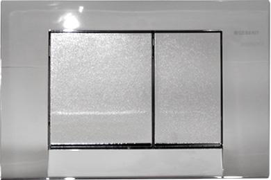 Клавиша двойного смыва, (пластик рамка цв.хром глянцевый, клавиши цв.хром структурный), Bolero XX