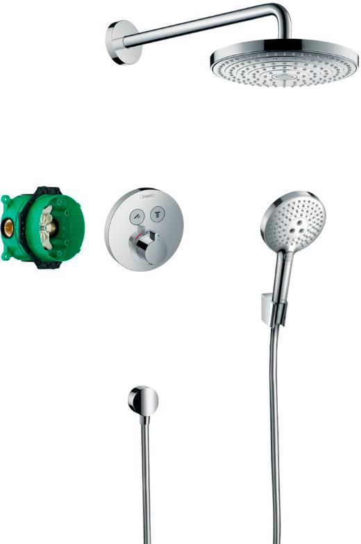 Душ набор встр.в стену, готовый компл(верхн душ круг240мм,кроншт.верхн.душа,ручн душ,шланг,кронштейн,шланговое подсоед) HG Set 8 в 1 ShowerSelect S ZZ