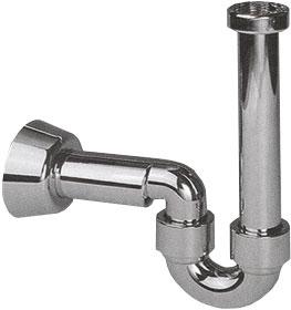 Сифон для биде 1"1/4", фановый патрубок d40мм, (пластик цв. хром), Geberit