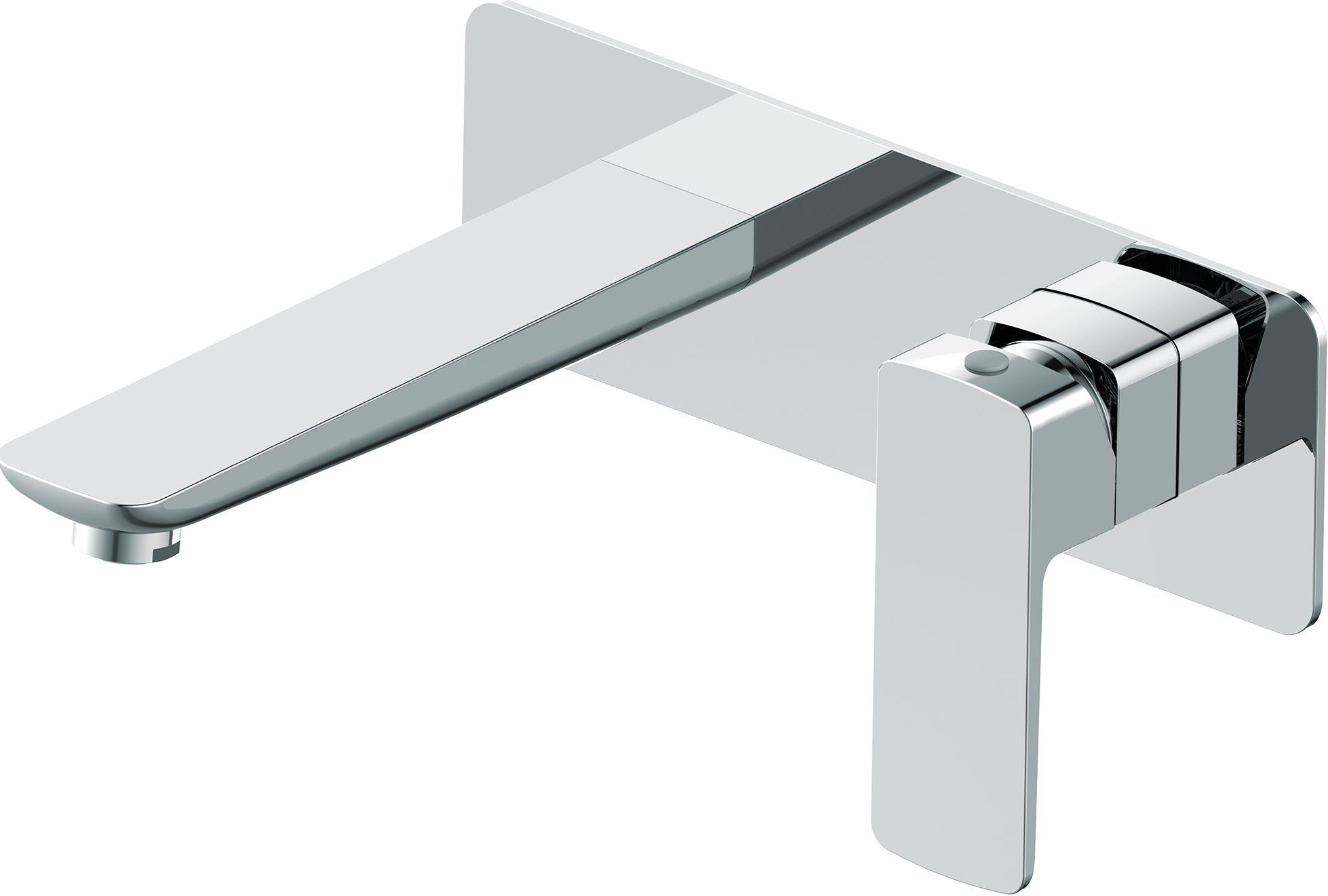 Смеситель для раковины, встраиваемый в стену, излив 184мм, (цв.хром), D-LINE ZZ