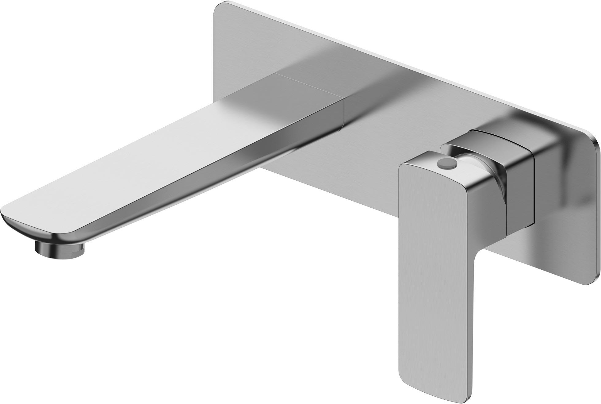 Смеситель для раковины, встраиваемый в стену, излив 184мм, (цв.брашированный никель), D-LINE ZZ