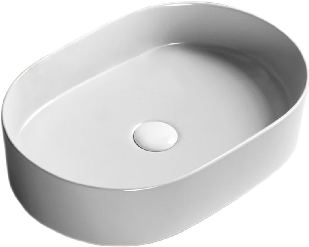 Раковина 500х320хh120мм, накладная, овальная, без отв.д/смес и перелива, (керамика цв.белый), Cerutti Spa ZZ