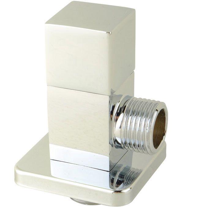 Кран угловой 1/2" квадратный с отражателем, хром XX