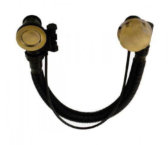 Слив-перелив к ванне полуавтомат, бронза XX