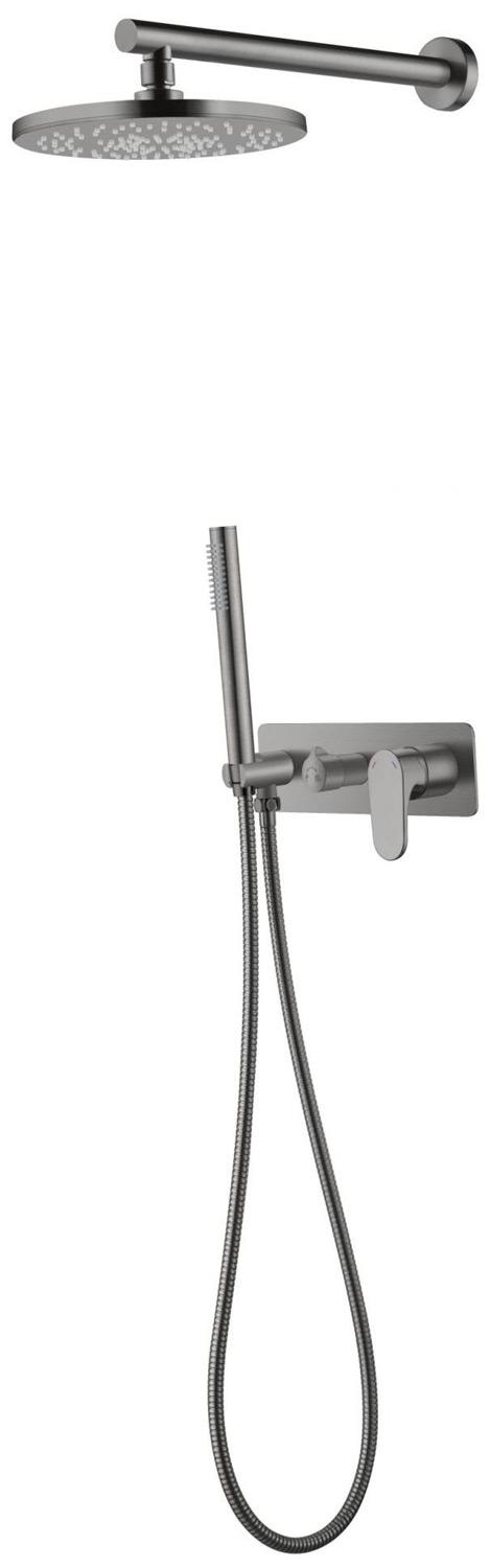 Смеситель встроенный для душа с верхней лейкой  SPECTRE Gunmetal (верхн. душ 225мм) ZZ