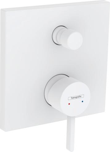 Смеситель для душа с переключателем, встраиваемый в стену, внешняя часть (БЕЗ внутр. части – Ibox арт. 01800180), (цв.матовый белый), Finoris ZZ