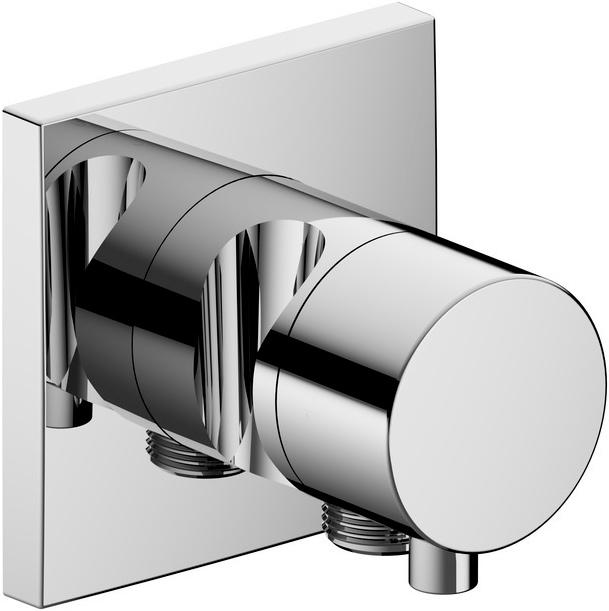 Запорный вентиль с переключателем на 2 потребителя, с выводом для шланга и держателем лейки, без встр.части арт.59556 000170, (цв.хром), IXMO ZZ