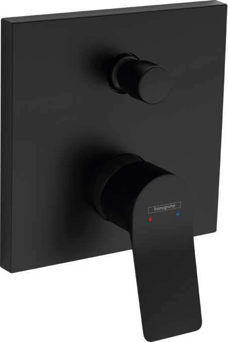 Смеситель для душа с переключателем, встраиваемый в стену, внешняя часть (БЕЗ внутр. части – Ibox арт. 01800180), (цв.матовый черный), Vivenis ZZ