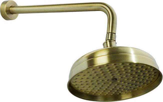 Верхний душ 200*200 мм, круглый , кронштейн в комплекте, цв.бронза ZZ