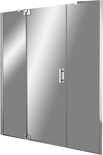 Дверь д/д 1-створчатая с фиксир. панелями1700хh2000мм, вход 693мм, (правая), (цв. гл.серебро,ст.6мм прозр + Clean), Filia XP ZZ