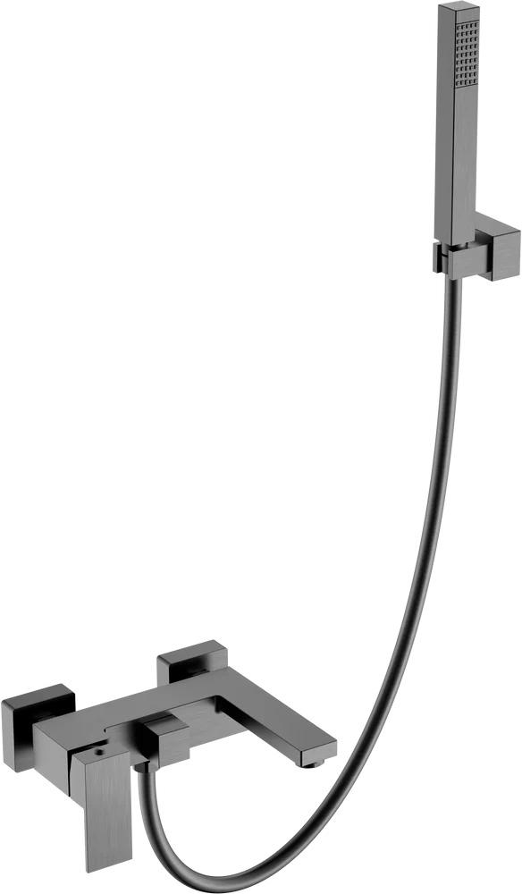 Смеситель д/душа и душа Qubic matt gun metal, цв стальной ZZ