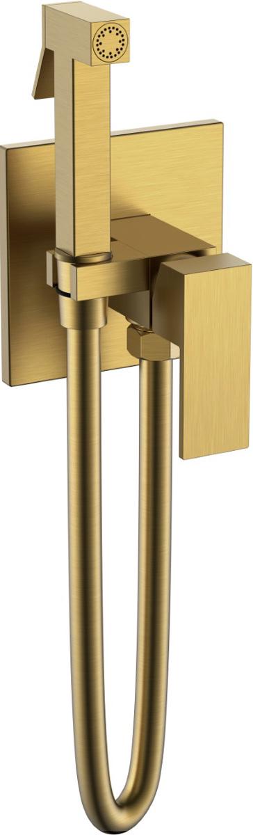 Гигиенический душ со смесителем, с вннутренней частью (душевой шланг, держатель д/душа), цв. бронза, ZZ