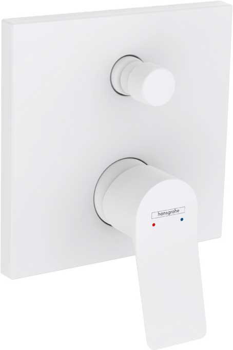 Смеситель для душа с переключателем, встраиваемый в стену, внешняя часть (БЕЗ внутр. части – Ibox арт. 01800180), (цв.матовый белый), Vivenis ZZ