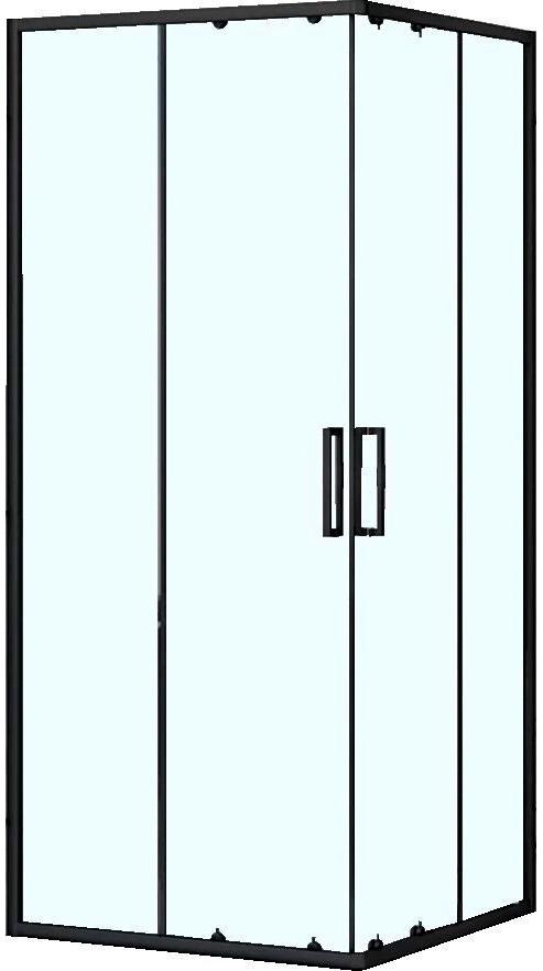 Душевая кабина ограждение NEO 100x100x190 прозрачное закаленное стекло 5 мм, профиль черный, без поддона ZZ