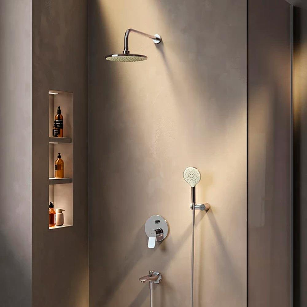 Душевой набор X-Joy для ванны с душем встраиваемый с внутренней частью, (смеситель/верхний душ/ручной душ/излив), цв. хром ZZ