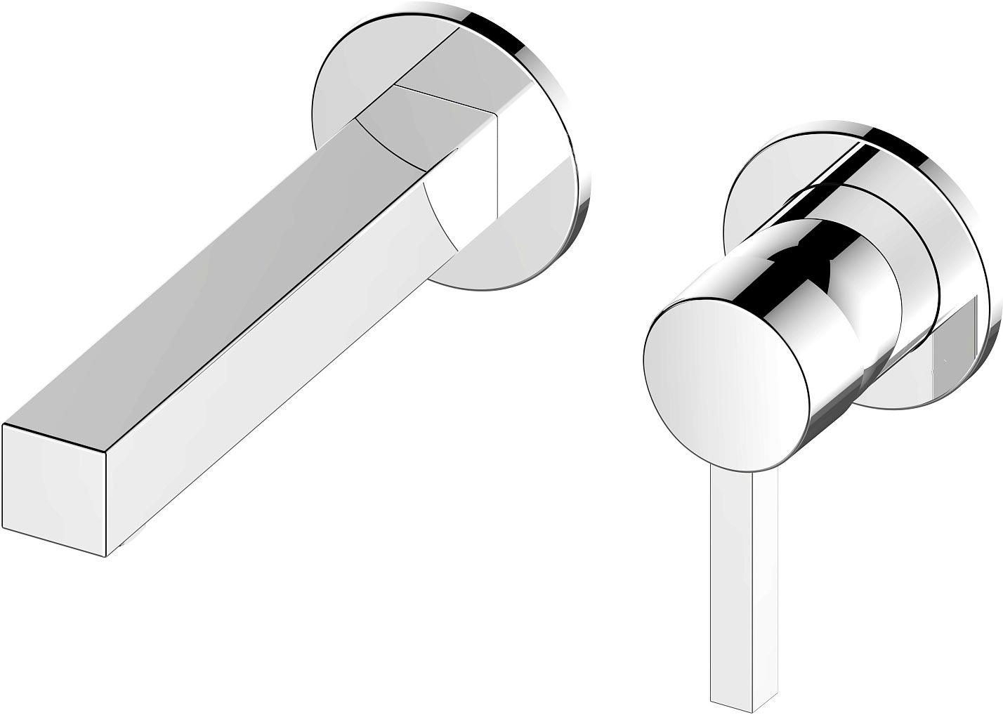 Смеситель для раковины, настенный, излив 219мм, (внешняя часть БЕЗ внутр. части арт.59916 000070), (цв.хром), Edition 90 ZZ