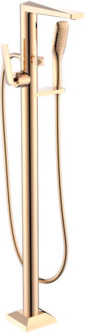 Смеситель для ванны, напольный, однорычажный, с душевым гарнитуром, цв. золото ZZ