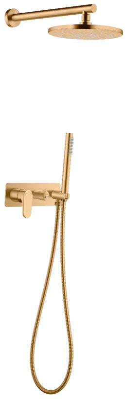 Смеситель встроенный для душа с верхней лейкой  SPECTRE matt goldl (верхн. душ 225мм) ZZ