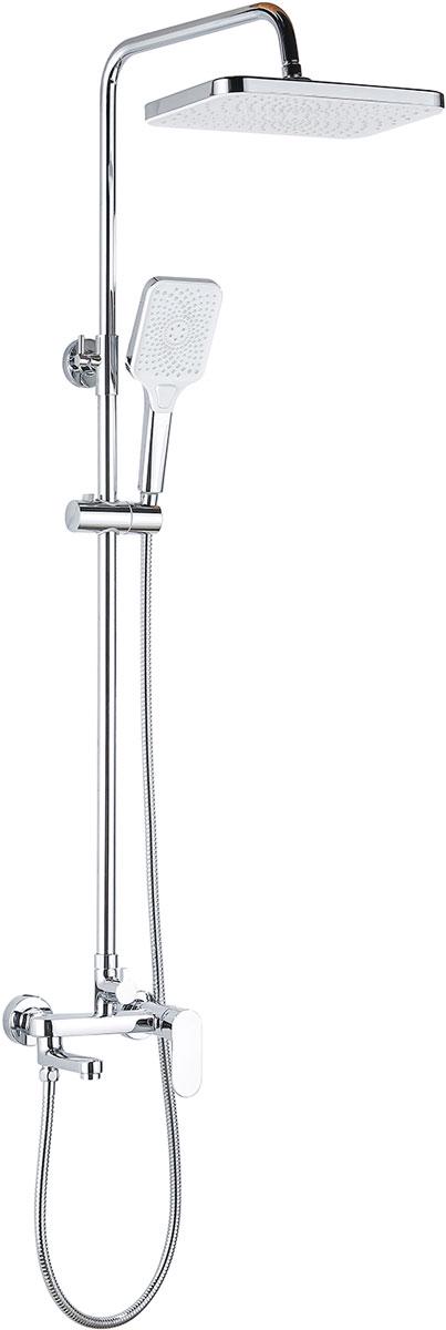 Душевая стойка для ванны и душа, с коротким поворотным изливом,  душ. аксессуары в компл, цв. хром ZZ