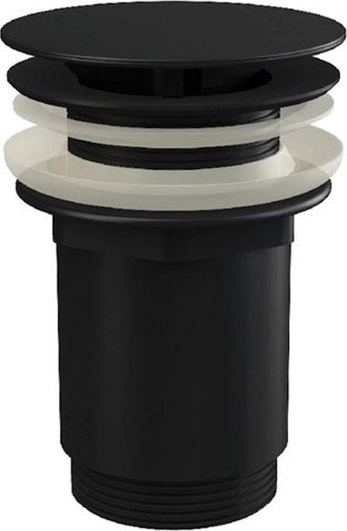 Донный клапан нажимной click/clack  для раковин раковин без перелива , цв черный ZZ