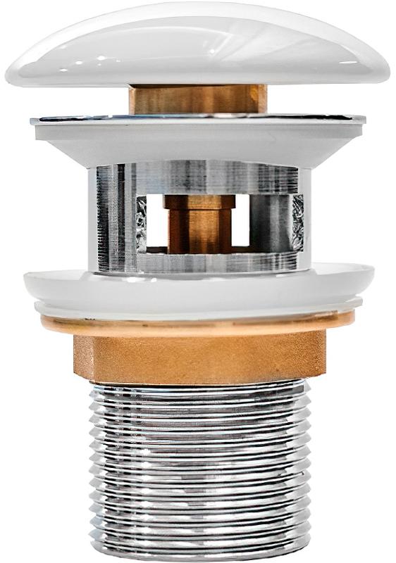 Донный клапан clic-clac для раковин с переливом, цв.белый ZZ