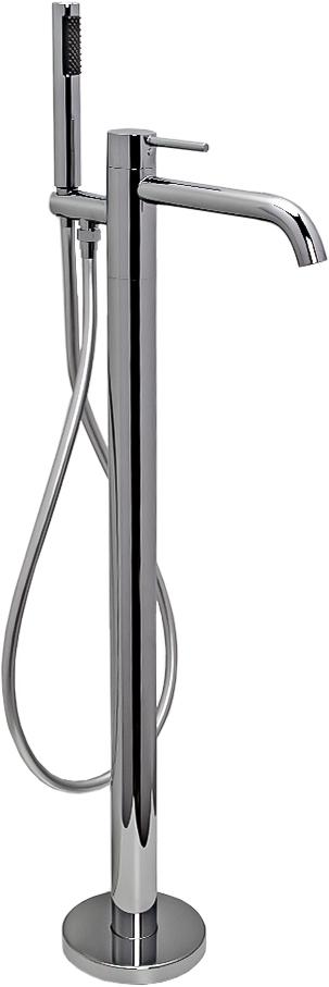 Смеситель для ванны, напольный, однорычажный, с душевым гарнитуром, цв. хром ZZ