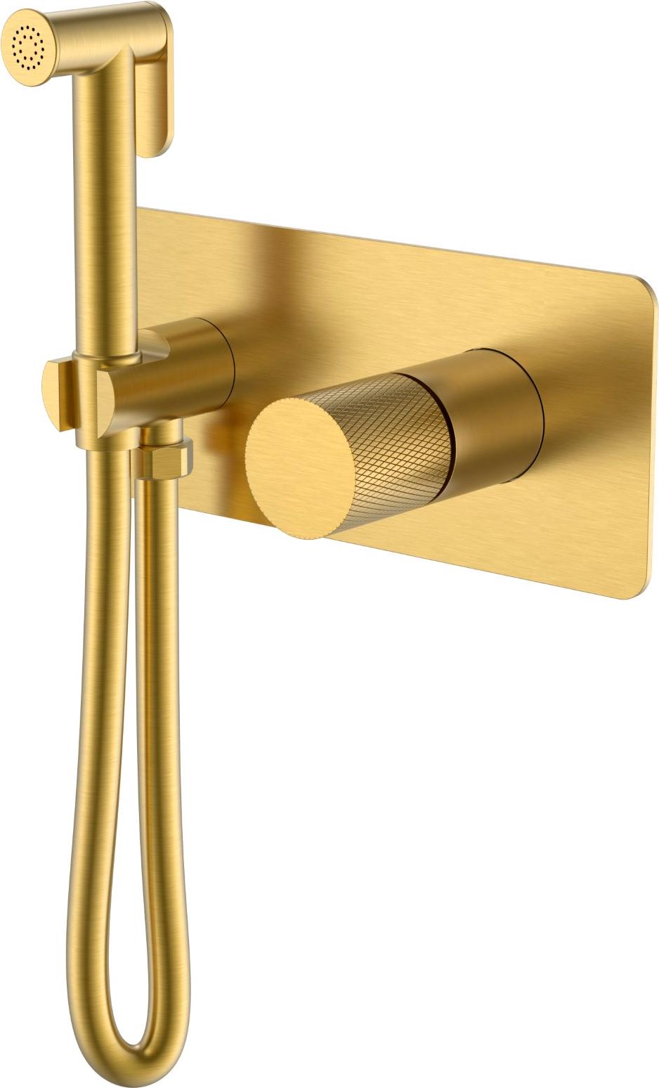 Гигиенический душ STICK Matt Gold c ручкой TOUCH, внутренняя часть в компл, со смесителем, цв.матовое золото ZZ