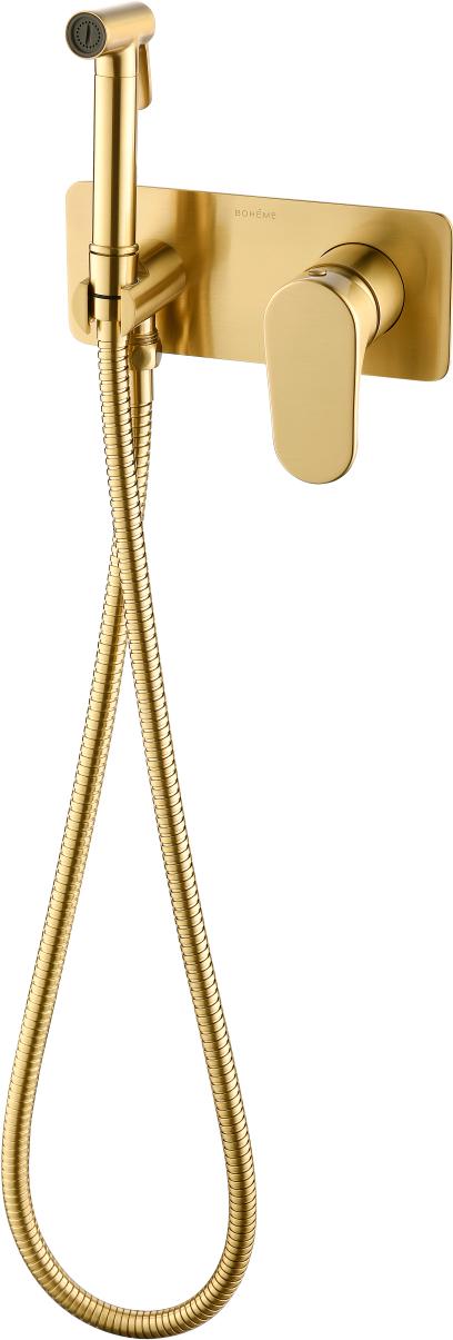 Гигиенический душ Spectre MATT GOLD, С ВНУТРЕННЕЙ ЧАСТЬЮ, со смесителем, цв.матовое золото ZZ