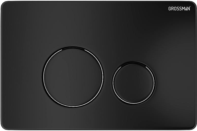 Клавиша смыва, двойной смыв, нержавеющая сталь, цв.черный матовый