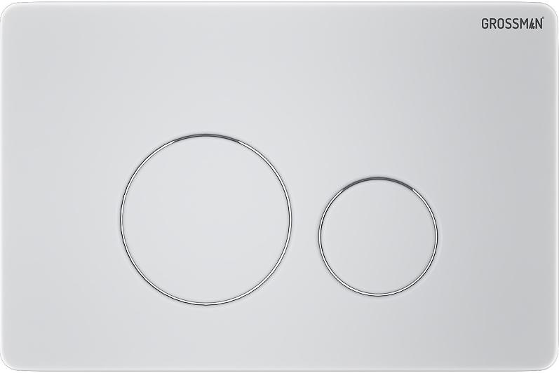 Клавиша смыва, двойной смыв, нержавеющая сталь, цв.белый матовый