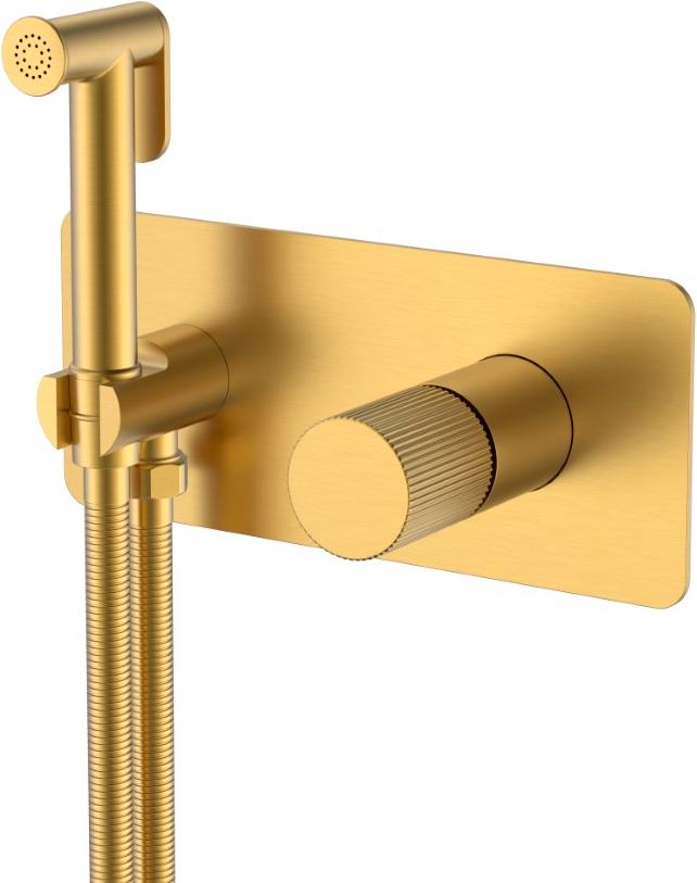 Гигиенический душ, внутренняя часть в компл, со смесителем, цв.матовое золото ZZ