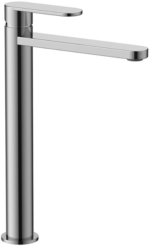 Смеситель для раковины, высокий, без донного клапана, цв.хром