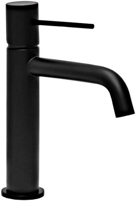 Смеситель для раковины, без донного клапана, цв.черный матовый