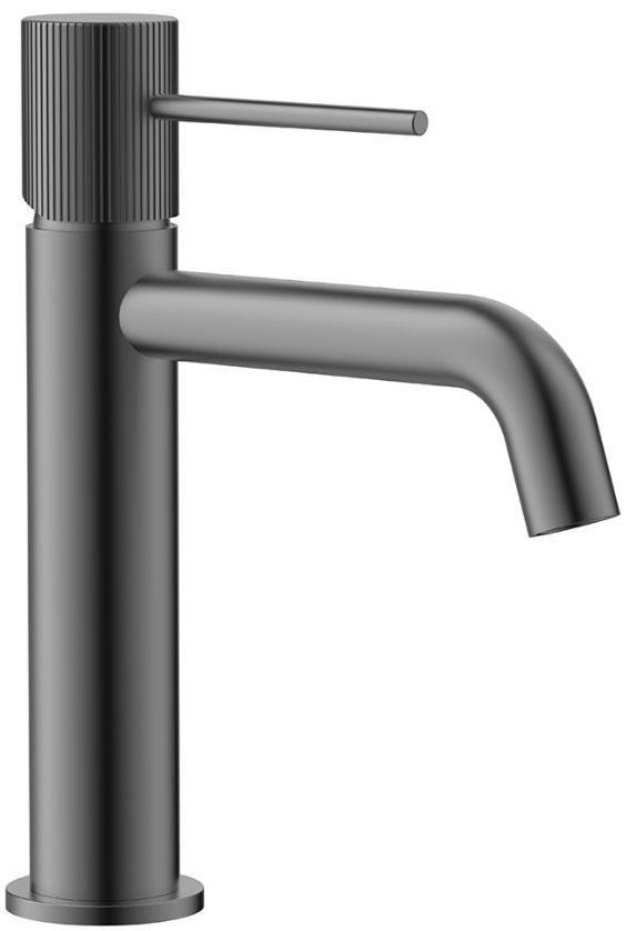 Смеситель для раковины, без донного клапана, цв.оружейная сталь