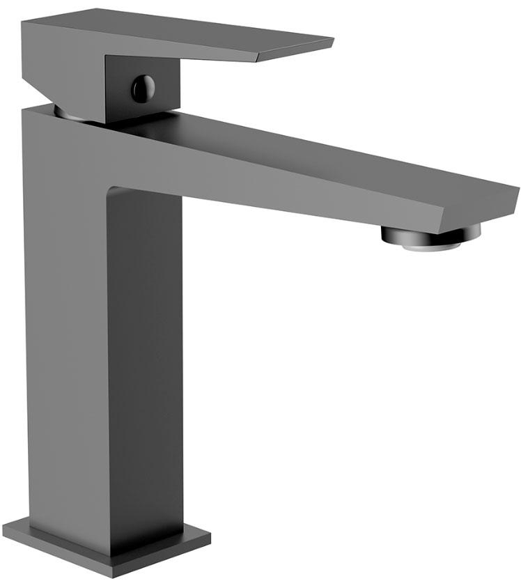 Смеситель для раковины, без донного клапана, цв.оружейная сталь