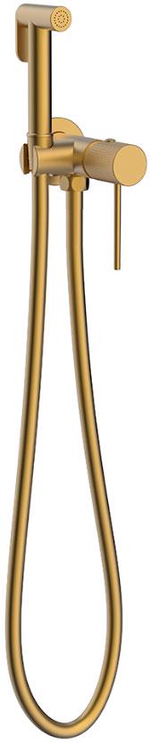 Комплект гигиенического душа (смеситель с внешней и встраив.частью, лейка, шланг), цв.брашированное золото