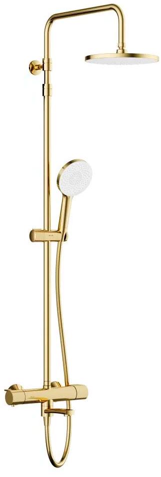 Душевая система X-Joy (термостат с изливом, верхний душ 220 мм,ручной душ), цвет золото глянец ZZ