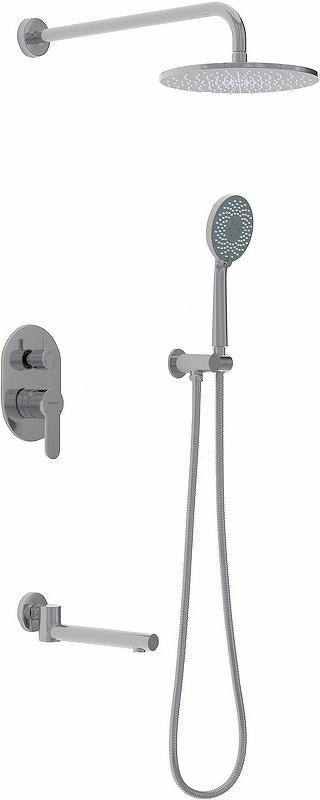 Душевой комплект NARDIS 3R (см-ль с внутр. частью, ручной душ, шланг, поворотный излив), цв. хром, ZZ