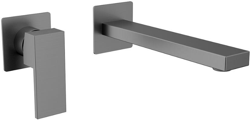 Смеситель для раковины встраиваемый в стену, внутр.часть в комплекте, цв.оружейная сталь, матовый ZZ