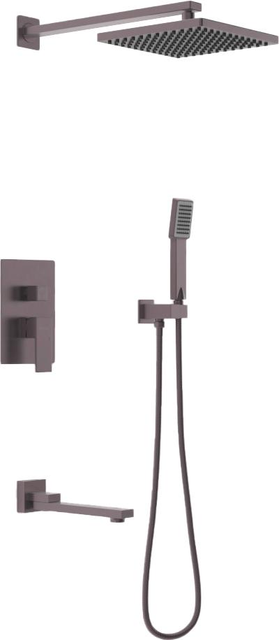 Душевой комплект NARDIS 3S (см-ль с внутр. частью, ручной душ, шланг, поворотный излив), цв. оружейная сталь, ZZ