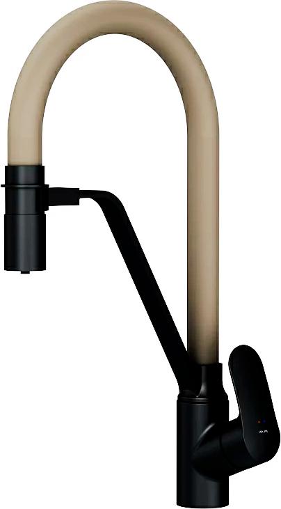 Смеситель для кухни Like с каналом для питьевой воды и гибким изливом, цв.бежевый излив ZZ