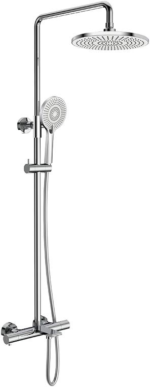 Душевая стойка для ванны/душа, излив, с верхним и ручным душем, цв.хром