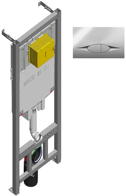 АКЦИЯ  Инсталляция для подвесного унитаза на 3/6 литра, с клавишей в комплекте , цв.хром