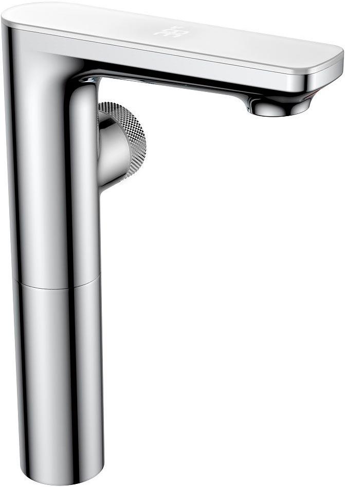 Смеситель для раковины Morans, высокий, сенсорный, с термостатом БЕЗ донного клапана, подсветка, цв. хром глянец, ZZ